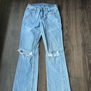 Blue Distressed Women's Jeans